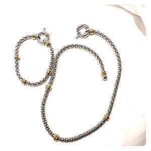 David Yurman style necklace and bracelet set